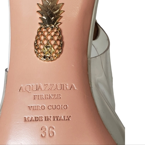 Aquazzura OPTIC 50 LEATHER-TRIMMED PUMPS IN WHITE SZ 36 - Picture 4 of 12